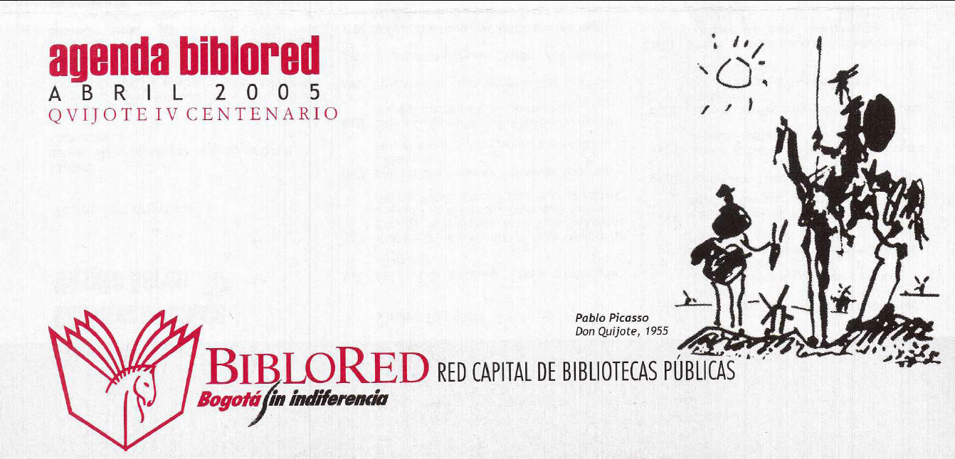 Imagen de apoyo de  Agenda BibloRed Abril 2005. Quijote IV Centenario
