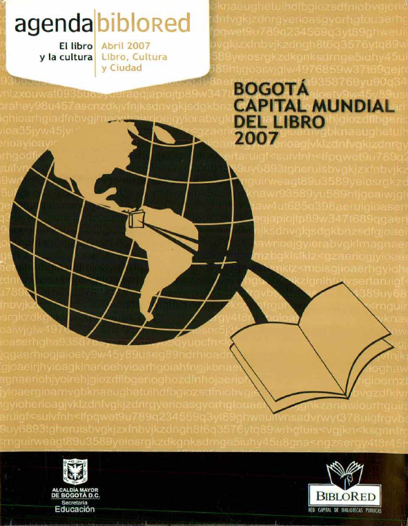 Imagen de apoyo de  Agenda BibloRed Abril 2007.  Bogotá Capital Mundial del Libro