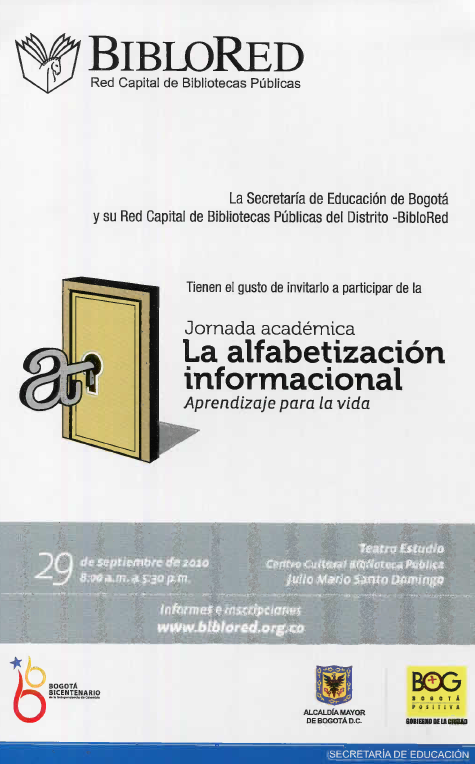 Imagen de apoyo de  Jornada académica: Alfabetización informacional, aprendizaje para la vida
