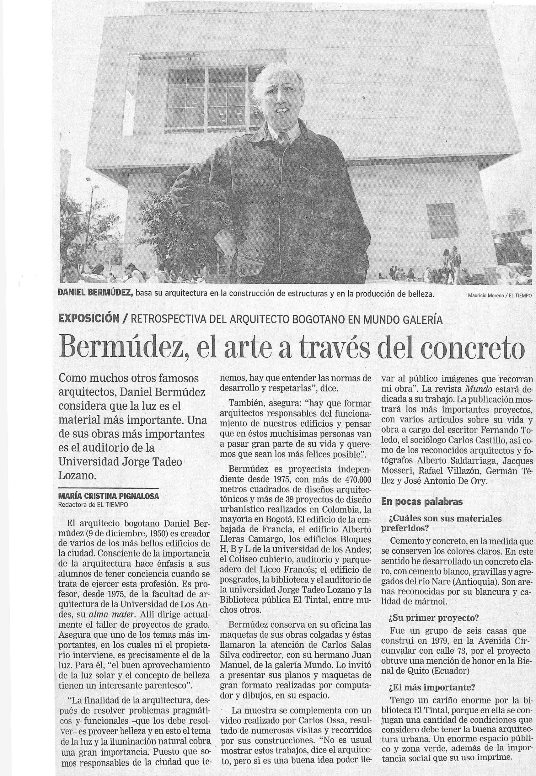 Imagen de apoyo de  Bermúdez,  el arte a través del concreto