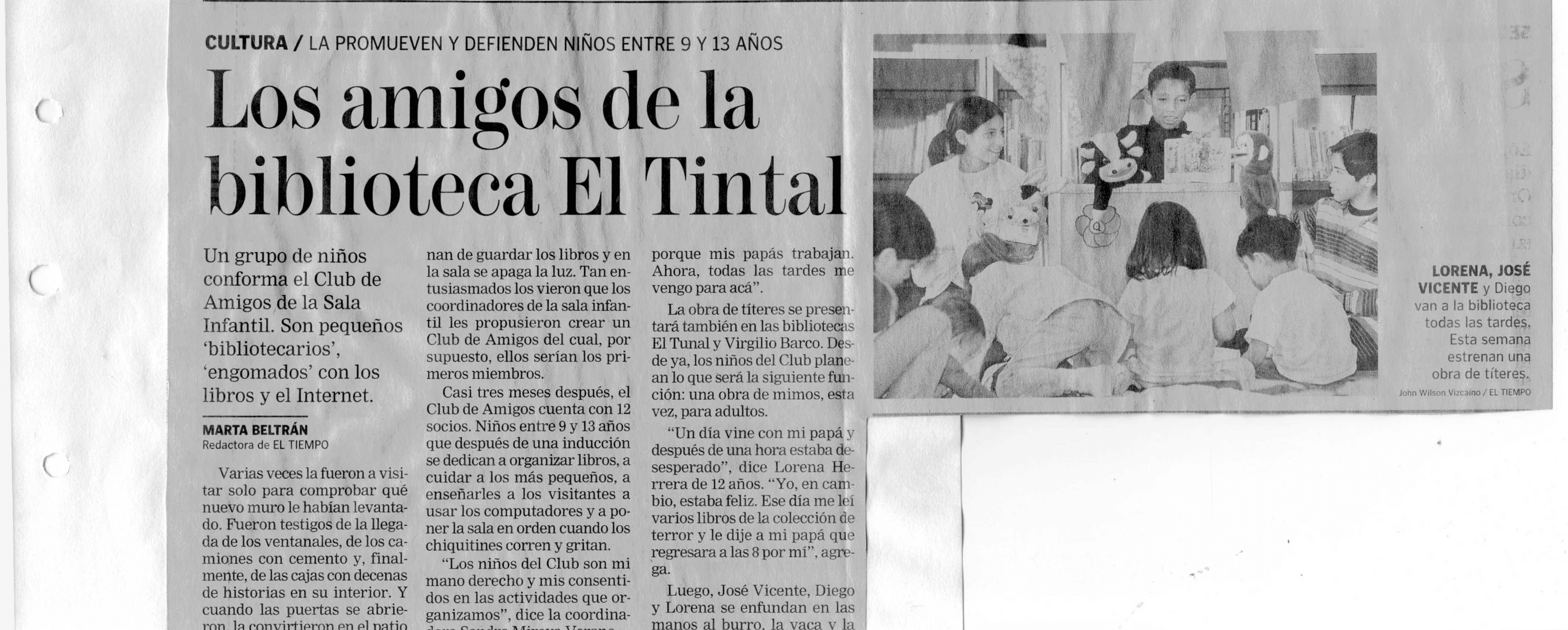 Imagen de apoyo de  Los amigos de la Biblioteca Pública El Tintal Manuel Zapata Olivella