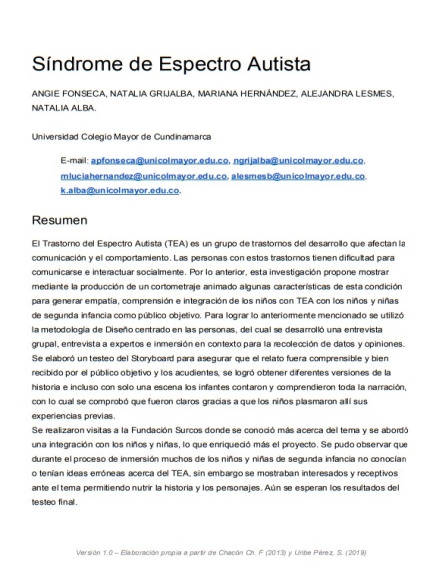 Imagen de apoyo de  La caja mágica: proceso de investigación para realización de cortometraje acerca del Trastorno del Espectro Autista (TEA )
