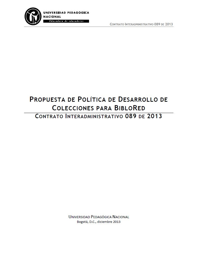 Imagen de apoyo de  Propuesta de política de desarrollo de colecciones para BibloRed