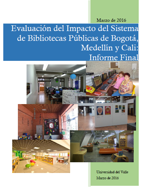 Imagen de apoyo de  Evaluación del impacto del Sistema de Bibliotecas Públicas de Bogotá, Medellín y Cali: informe final