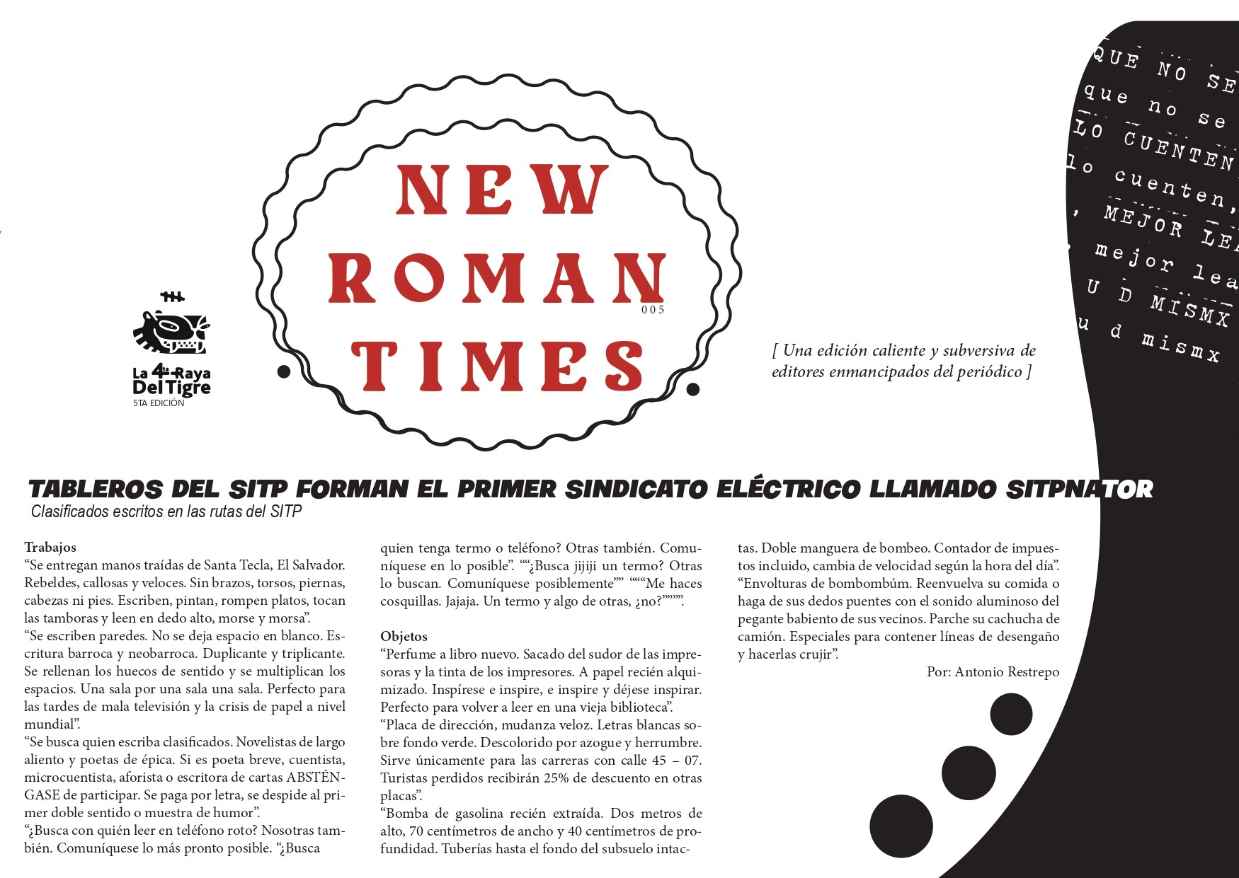 Imagen de apoyo de  New Roman Times. 5ta edición
