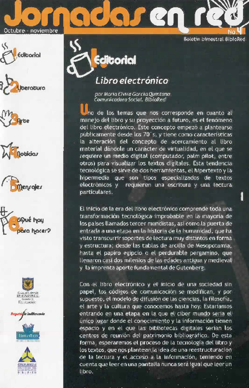 Imagen de apoyo de  Jornadas en Red. Boletín bimestral BibloRed. Número 4