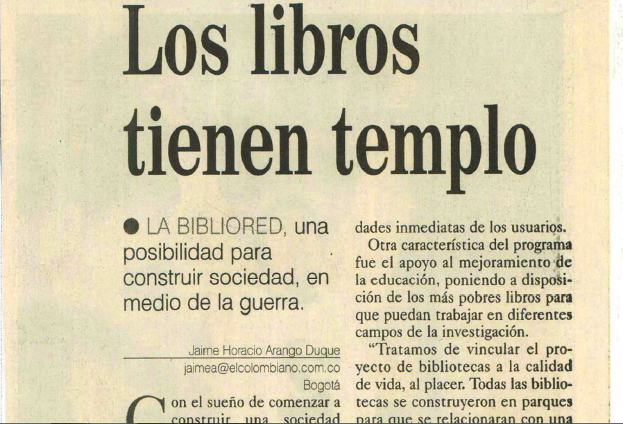 Imagen de apoyo de  Los libros tienen templo