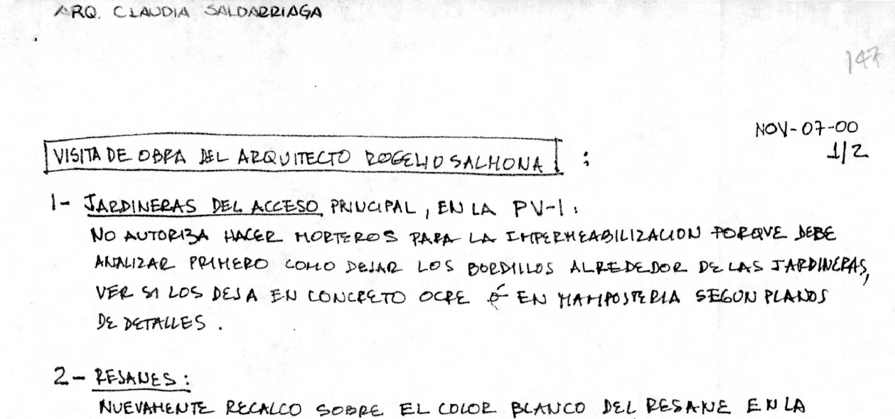 Imagen de apoyo de  Preparativos obra Rogelio Salmona. Dibujos y anotaciones