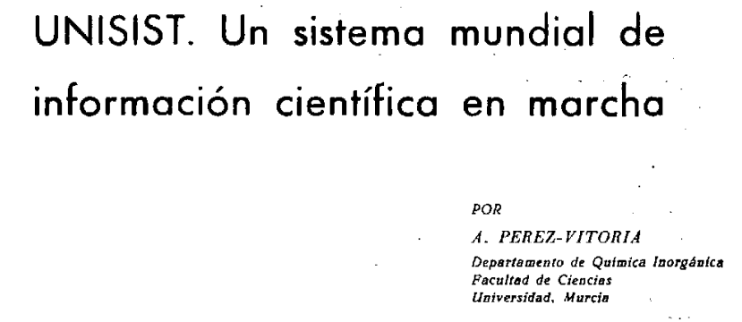 Imagen de apoyo de  UNISIST. Un sistema mundial de información científica en marcha