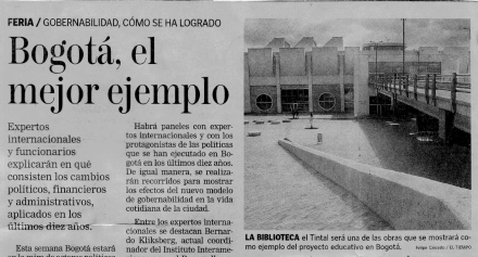 Imagen de apoyo de  Bogotá el mejor ejemplo