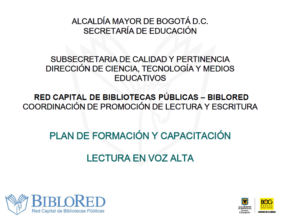 Imagen de apoyo de  Presentación del programa de formación y capacitación: "Lectura en voz alta"