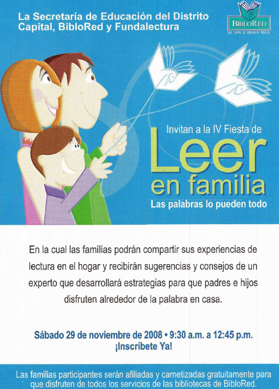 Imagen de apoyo de  Invitación a la VI fiesta "Leer en familia: las palabras lo pueden todo"