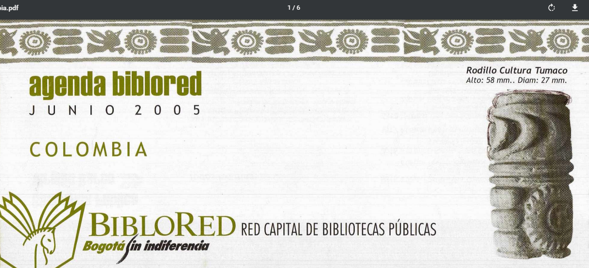 Imagen de apoyo de  Agenda BibloRed Junio 2005. Colombia