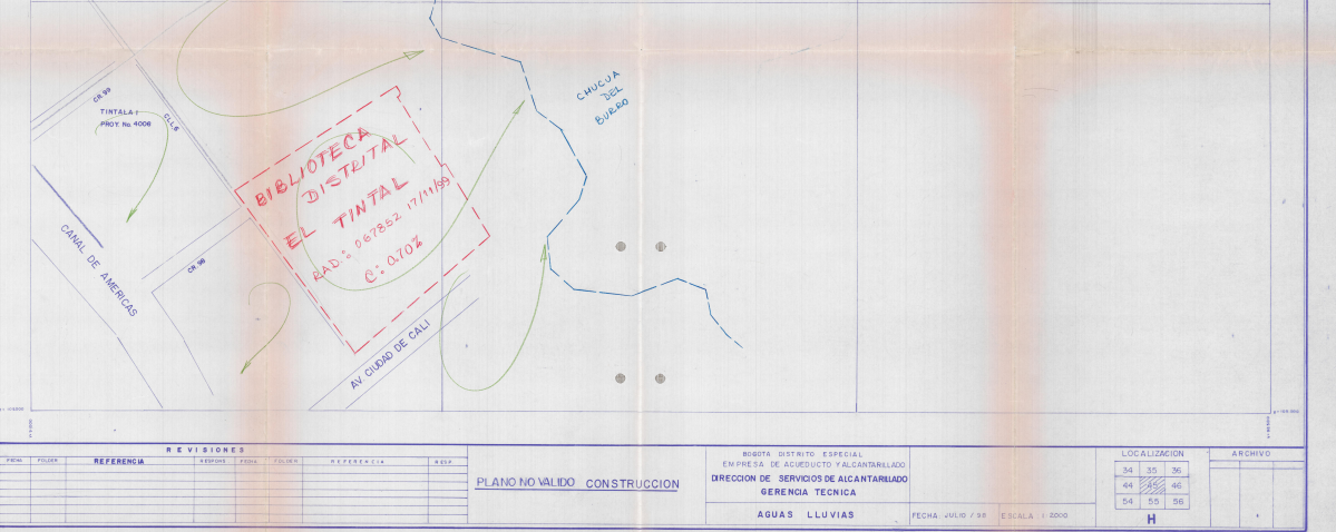 Imagen de apoyo de  Planos de construcción de la Biblioteca Pública El Tintal Manuel Zapata Olivella