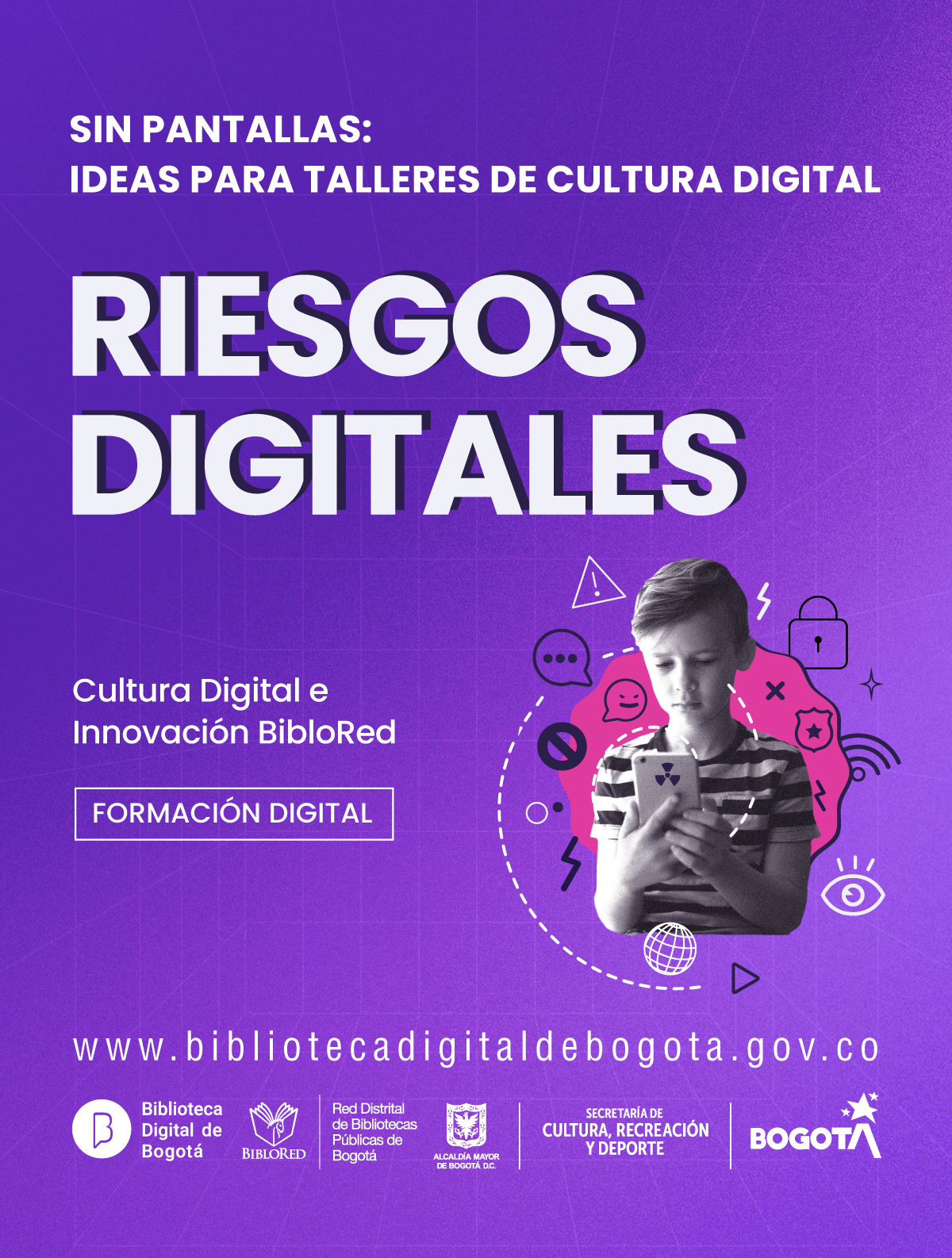 Imagen de apoyo de  Guía Sin pantallas: ideas para talleres de cultura digital. Riesgos digitales